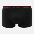 HUGO Bodywear 3-Pack Black Waistbank Cotton-Blend Trunks - S