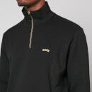 BOSS Green Half Zip Logo-Embroidered Jersey Sweatshirt - S