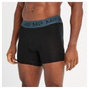 MP Men's Coloured waistband Boxers (3 Pack) Black/Smoke Blue/Pebble Blue/Dusk Grey - M