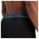 MP Men's Coloured waistband Boxers (3 Pack) Black/Smoke Blue/Pebble Blue/Dusk Grey - XXS