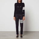 Thom Browne Women's Pullover With 4 Bar In Irish Pointelle Cable - Navy - IT 36/UK 4