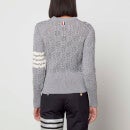 Thom Browne Women's Pullover With 4 Bar In Irish Pointelle Cable - Light Grey - IT 36/UK 4