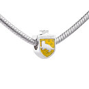 Harry Potter Sterling Silver Hufflepuff House Shield Spacer Bead