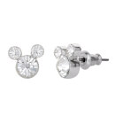 Disney Mickey Mouse Clear Silver Plated Brass Crystal Earring Stud