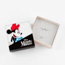 Disney Minnie Mouse Silver Plated brass and clear crystal Necklace and Stud Earring Set