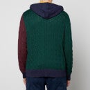 Polo Ralph Lauren Colour-Block Cable-Knit Cotton Hoodie - M