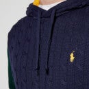 Polo Ralph Lauren Colour-Block Cable-Knit Cotton Hoodie - M