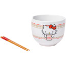 Hello Kitty Nissin Cup Noodles Ceramic Ramen Bowl with Chopsticks