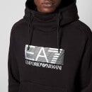 EA7 Logo-Print Stretch-Cotton Hoodie - M