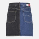 Tommy Jeans Two-Tone Recycled Denim Mom Skirt - W25