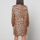 CRAS Lavacras Leopard-Print Recycled Satin Mini Dress - EU 34/UK 6