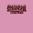 Stranger Things Dark Flames Logo Unisex T-Shirt - Pink Acid Wash