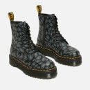 Dr. Martens Jadon Distorted Leopard Leather Platform Boots - UK 3