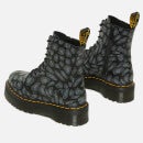 Dr. Martens Jadon Distorted Leopard Leather Platform Boots - UK 3