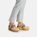 Coach Dylan Shearling, Jacquard and Leather Clogs - UK 3