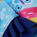 Costume da bagno a maniche lunghe con volant per Bambina Viola/Blu