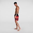 Men's Placement Leisure 16" Swim Shorts Black/Red