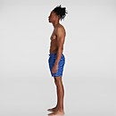 Bañador corto estampado de 41 cm para hombre, azul/blanco