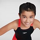 Fastskin Endurance+ Schwimmanzug mit offenem Rücken Schwarz/Rot für Mädchen