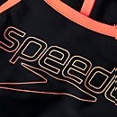 Boom Logo Thinstrap Muscleback Badeanzug Schwarz/Rot für Mädchen