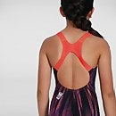 Fastskin Endurance+ Schwimmanzug mit offenem Rücken Schwarz/Violett für Mädchen