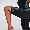 Traje de baño Leaderback Kneesuit para mujer, negro/gris