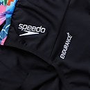 Panel Badeanzug mit U-Rückenausschnitt Schwarz/Pink für Damen