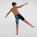Digital Allover Schwimmhose mit V-Cut Blau/Weiß für Jungen