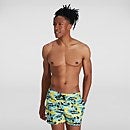 Men's Printed Leisure 14" Swim Shorts Yellow/Blue