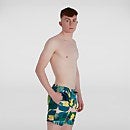 Men's Digital Printed Leisure 16" Swim Shorts Yellow/Pink