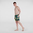 Men's Digital Printed Leisure 16" Swim Shorts Yellow/Pink