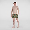 Men's Digital Printed Leisure 14" Swim Shorts Green/Orange