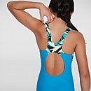Girl's HyperBoom Splice Muscleback Swimsuit Blue/Green