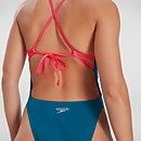 Women's Solid Tie-Back Swimsuit Blue/Red