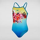 Girl's Placement Thinstrap Muscleback Swimsuit Blue/Yellow