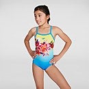 Girl's Placement Thinstrap Muscleback Swimsuit Blue/Yellow