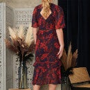 Hope & Ivy Wren Floral-Print Chiffon Midi Dress - UK 10