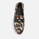 Tory Burch Leopard Print Leather and Velvet Ballet Shoes - UK 3