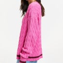 Good American Collegiate Cotton-Blend Knit Cardigan - XXS-XS