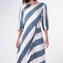 Aligne Getson Humbug Stripe Satin Midi Dress - UK 6