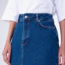 Aligne Greta Organic Cotton-Denim Midi Skirt - UK 6