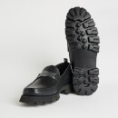 KARL LAGERFELD Mokassino Black Leather Loafers - UK 9