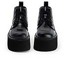 Adult Unisex Kick Boot Platform Patent Leather Black