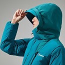 Women's Saffren Duster Hooded Down Insulated Jacket - Turquoise