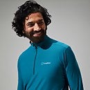 24/7 Long Sleeve Half Zip Tech T-Shirt für Herren - Türkis