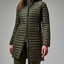 Nula Lange Micro Jacket für Damen - Grün