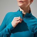 24/7 Long Sleeve Half Zip Tech T-Shirt für Damen - Türkis