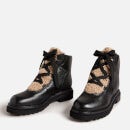 Ted Baker Mosie Leather and Faux Shearling-Blend Boots - UK 3