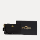 Coach Box Program Small Leather Wristlet Bag