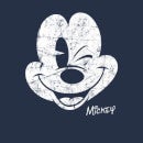Disney Mickey Mouse Worn Face Hoodie - Navy